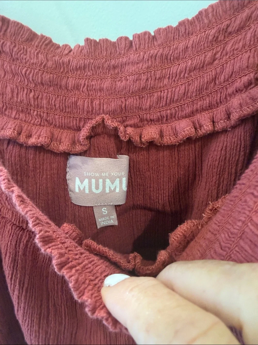 SHOW ME YOUR MUMU Two-Piece Burnt Orange Top & Skirt Set